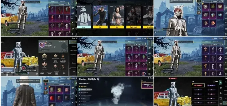 PGM517 M416 Masked Wasp, RP M1-M7 Max, 5 Mythic Outfits, 62 Outfits, Multiple UAZ, Motorbike, Buggy, Parachutes, Emotes (G)